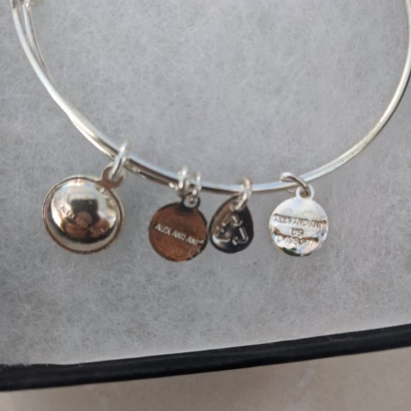 ALEX AND ANI Emerald Swarovski Charm Bangle - Picture 4 of 9